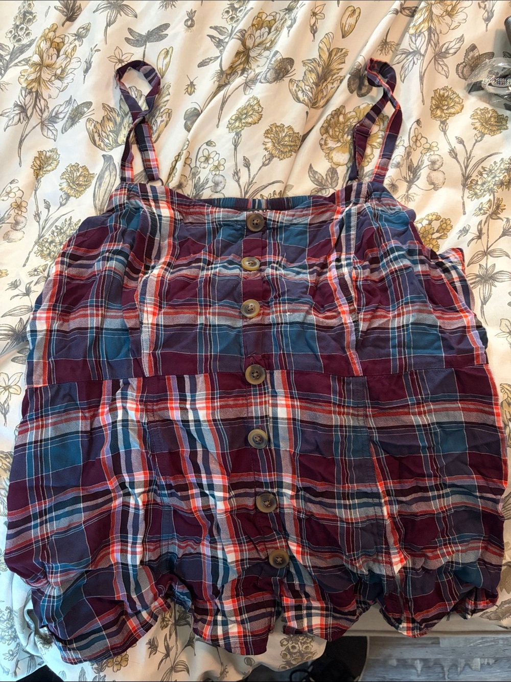 Torrid Plaid Button-Front tank top